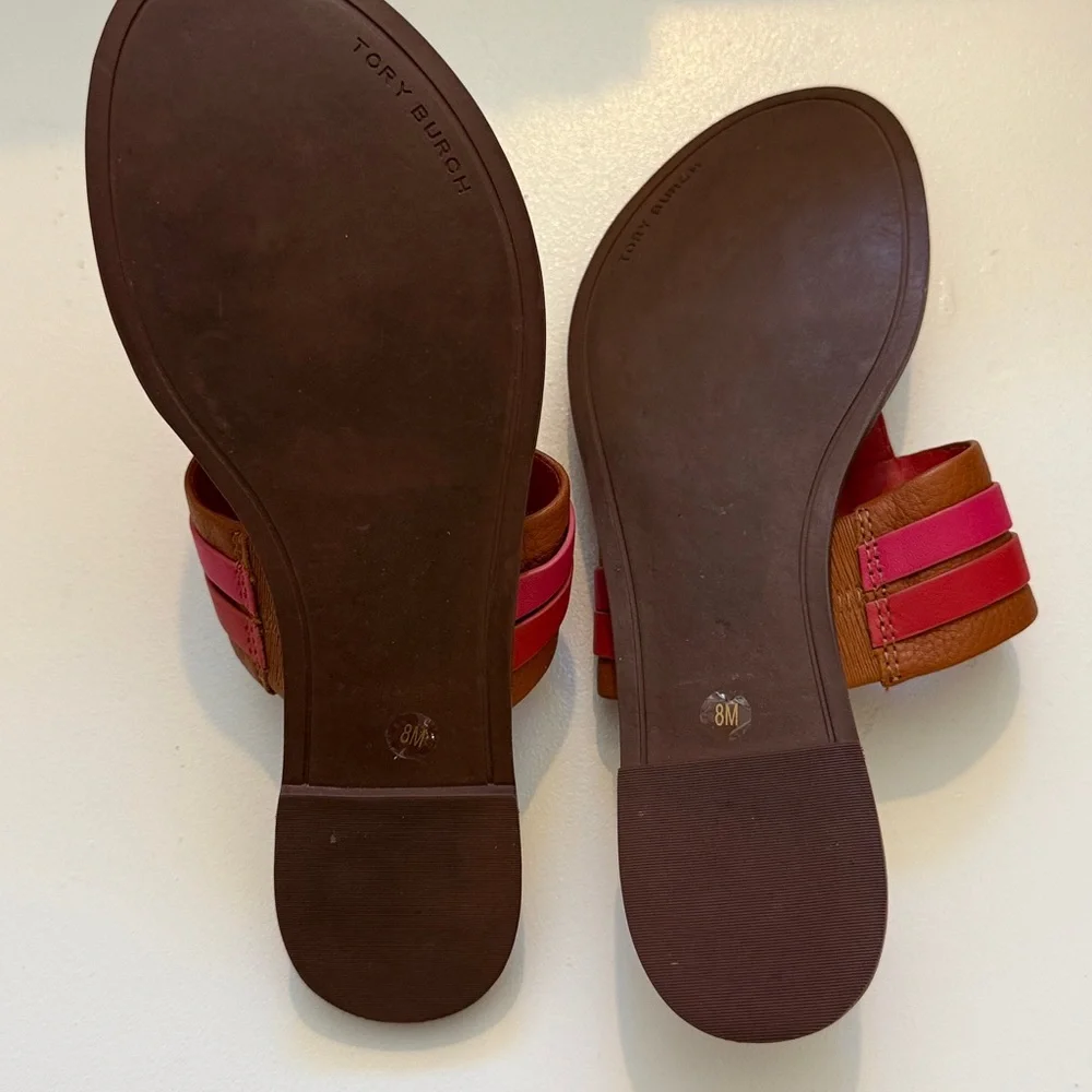 Tory Burch Pink and Brown Sandals - Picture 2 of 4